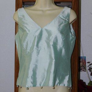 $265 MASANO Mint Green Lynn Silk Beaded Top S 6